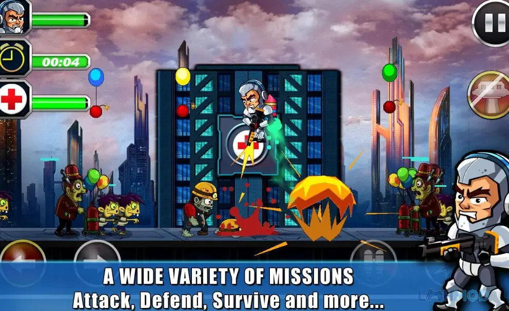 Ảnh 3 của Tải Zombie Busters Squad Apk 3.7 cho Android iOs Ba anh hùng của Zombie Busters Squad