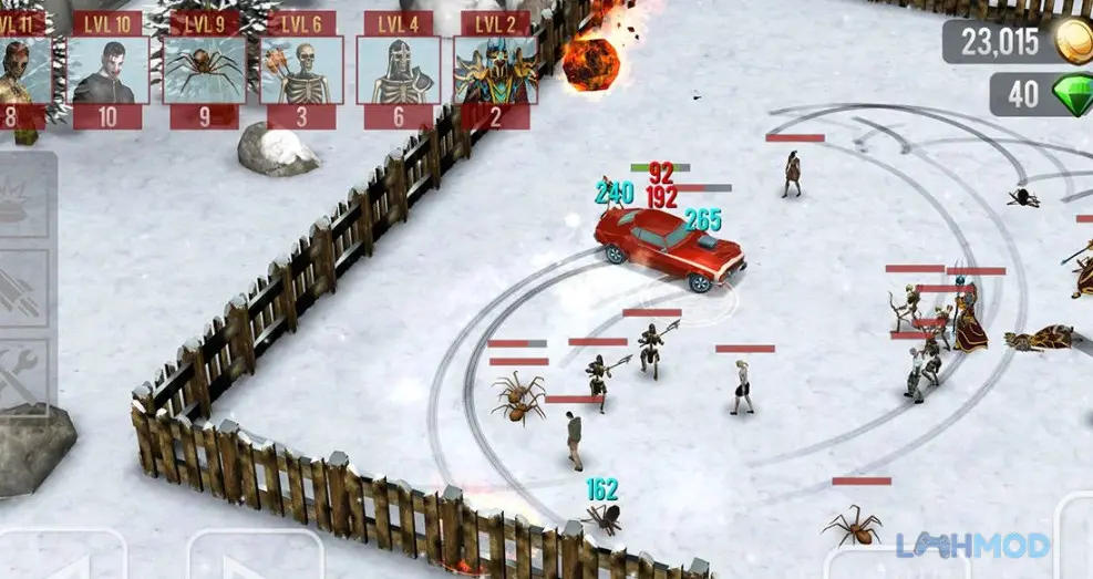 Ảnh 1 của Tải Zombie Drift Apk 1.0 cho Android iOs Cảnh gameplay Zombie Drift với xe đang drift giữa đường phố đầy zombie