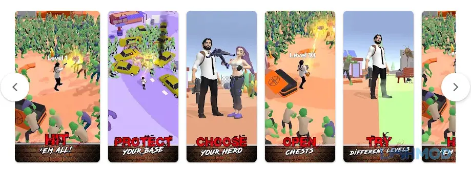 Ảnh 3 của Tải Zombie Survivor Mod Apk 1.4.0 (MOD Menu, Bất Tử, Sát Thương) cho Android iOs Nhân vật anh hùng chiến đấu với zombie