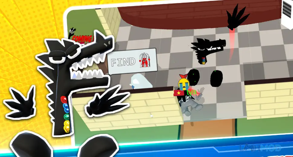 Ảnh 4 của Tải Alphabet Lord Letter Rescue Apk 1.3 cho Android iOs Alt text mô tả cảnh chữ cái đang tìm cách thoát khỏi Evil F trong môi trường game Alphabet Lord Letter Rescue