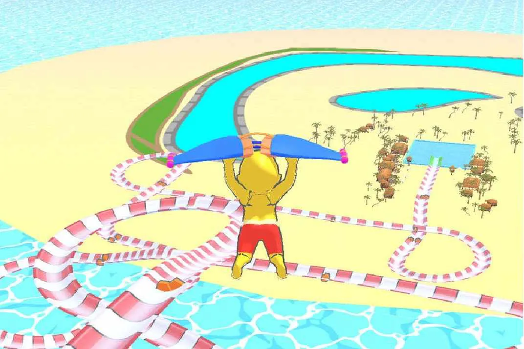 Ảnh 2 của Aquapark.io Mod APK 4.5.8 (Menu, Vô Hạn Coins) Cảnh nhiều người chơi tranh tài trong đường trượt nước xoắn ốc của Aquapark.io Mod