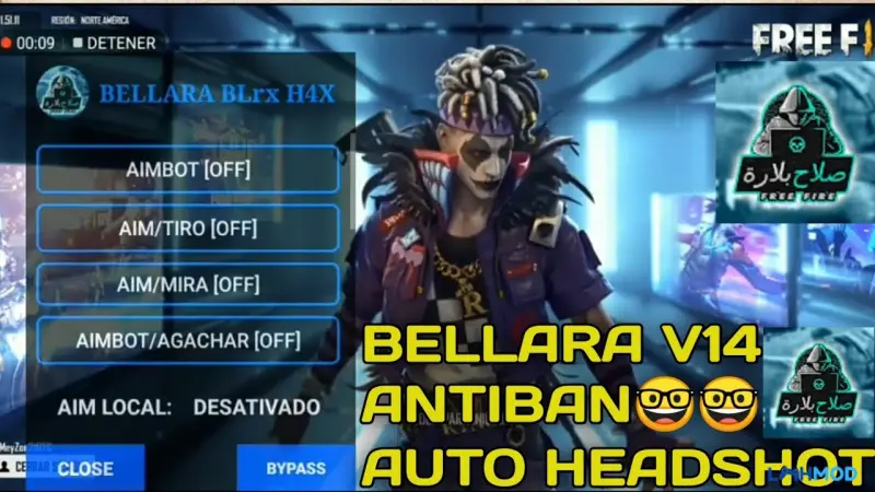 Ảnh 3 của Tải Bellara Blrx Injector Apk v1.110.12 Cho Android Bellara Blrx đang hoạt động trong game, hiển thị menu mod