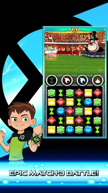 Ảnh 4 của Tải game Ben 10 Heroes Mod APK 1.7.1 (Mua Sắm Miễn Phí) Menu nâng cấp anh hùng và quản lý Omnitrix