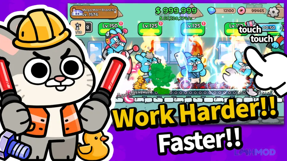 Ảnh 3 của Tải Bunny Village Idle Tycoon Apk 0.95 cho Android iOs Một góc khác của làng thỏ trong Bunny Village Idle Tycoon, cho thấy các khu vực sản xuất khác nhau