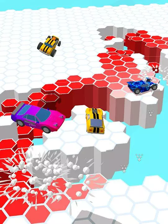 Ảnh 4 của Cars Arena: Fast Race 3D Mod APK 1.51 (Menu, Vô Hạn Tiền) Chiếc xe đua màu tím đang bay lượn trên không trung trong Cars Arena: Fast Race 3D