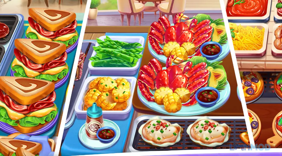 Ảnh 2 của Cooking Train Mod Apk 1.2.50 (Vô Hạn Tiền) Một toa tàu nhà hàng phục vụ món ăn trên Cooking Train Mod