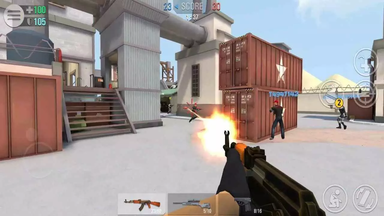Ảnh 2 của Tải game Crime Revolt Online Mod APK 2.18 (Tự ngắm chuẩn/Hack Radar/Không giật) Hệ thống vũ khí đa dạng của Crime Revolt Online, từ súng trường đến súng máy