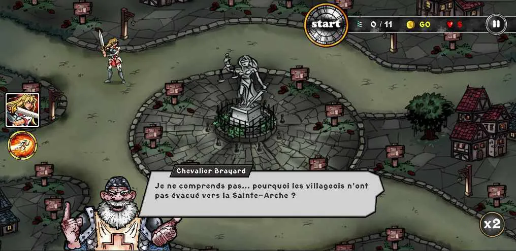 Ảnh 2 của Darkest Tower Defense Mod APK 2.0.4 (Vô Hạn Gold, Runes) Giao diện chính của Darkest Tower Defense Mod với thành trì Holy Arch