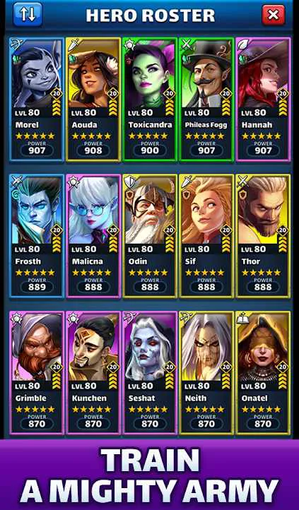 Ảnh 5 của Tải game Empires & Puzzles Mod APK 48.0.0 (Menu, High Damage) Nâng cấp anh hùng trong Empires & Puzzles Mod