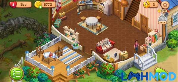 Ảnh 3 của Tải Farmscapes MOD APK 2.4.2.0 (Vô hạn tiền) cho Android iOS Giao diện game Farmscapes với các nhiệm vụ cải tạo