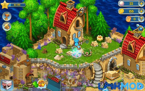 Ảnh 4 của Tải Farmscapes MOD APK 2.4.2.0 (Vô hạn tiền) cho Android iOS Toàn cảnh một khu vực trang trại đã hoàn thiện