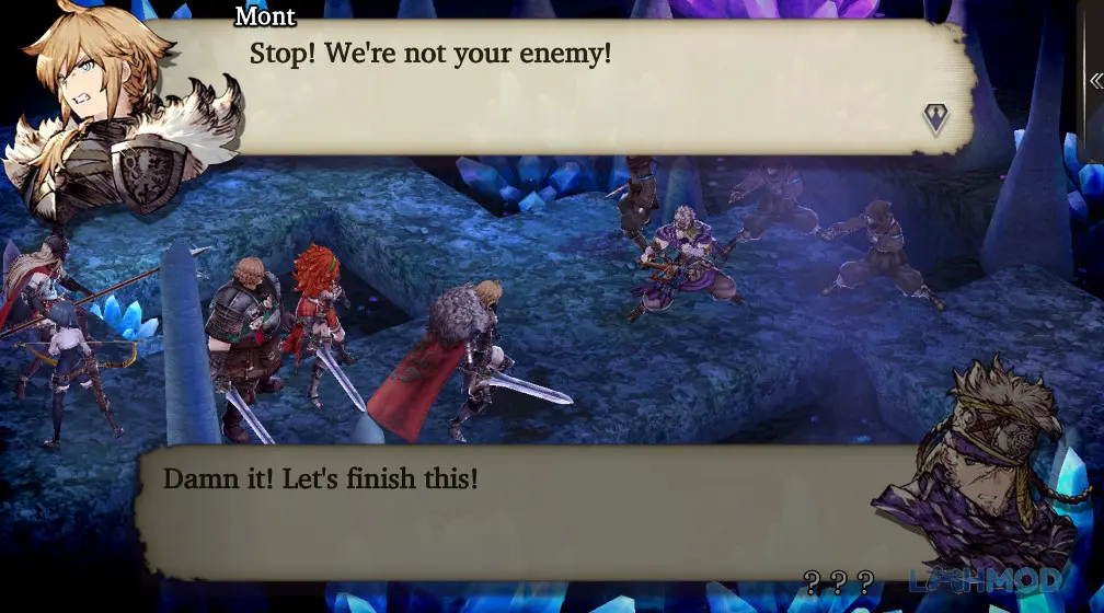 Ảnh 2 của Tải FINAL FANTASY BE WAR OF THE VISIONS Mod Apk 6.1.1 (Menu/Damage/Defense Multiplier) cho Android iOs Giao diện chiến đấu trong FINAL FANTASY BE WAR OF THE VISIONS với các nhân vật và bản đồ lưới