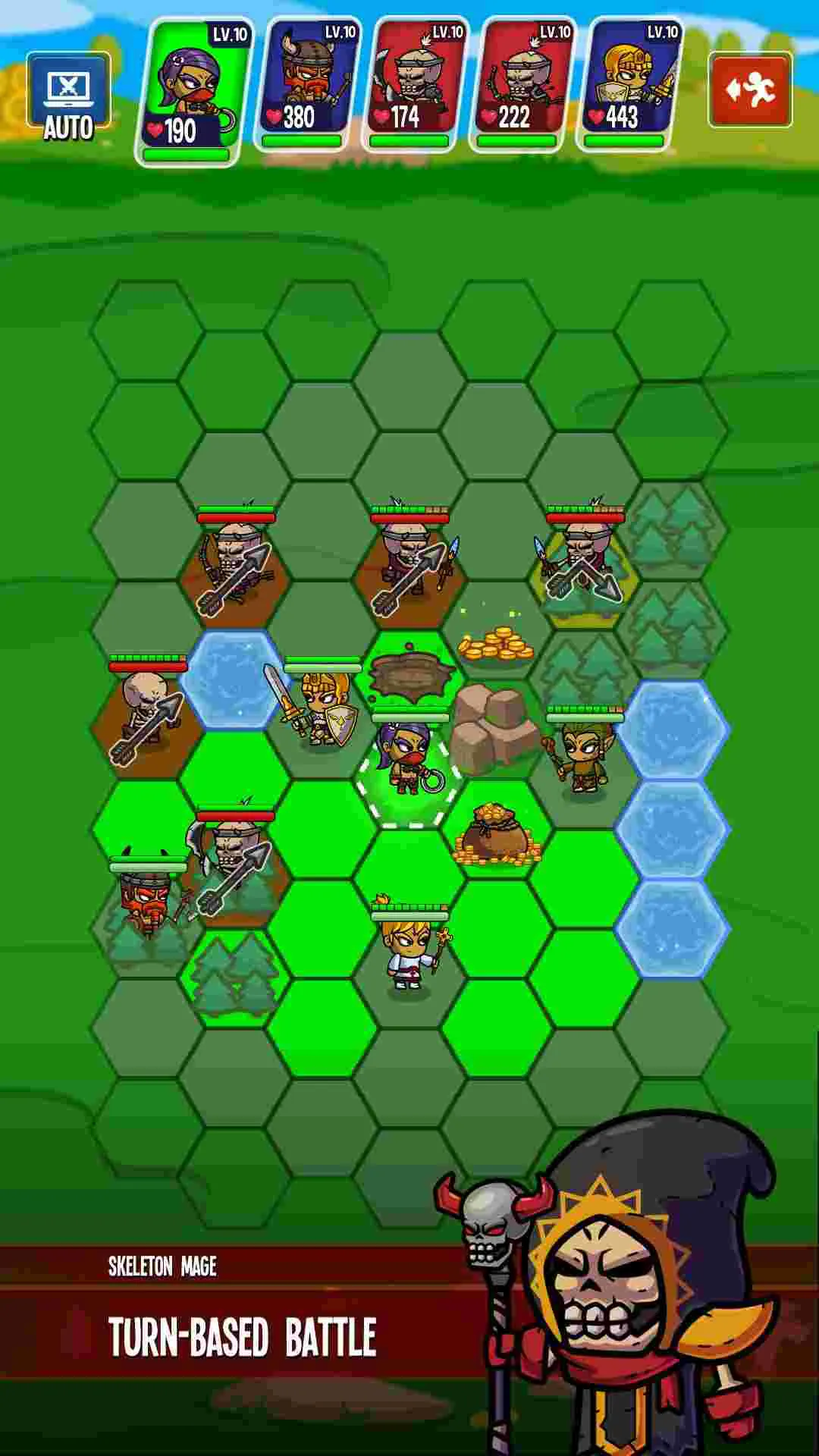 Ảnh 5 của Tải game Five Heroes: The King’s War Mod APK 5.1.3 (Vô Hạn Tiền) Đội hình chiến đấu của các anh hùng trong Five Heroes: The King's War