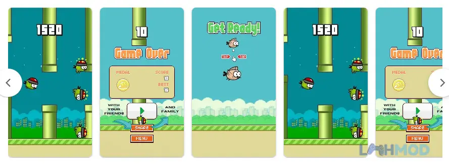 Ảnh 3 của Tải Flappy Bird Crash Apk v2 cho Android iOs Chú chim Flappy Bird Crash màu vàng bay qua các chướng ngại vật pixel