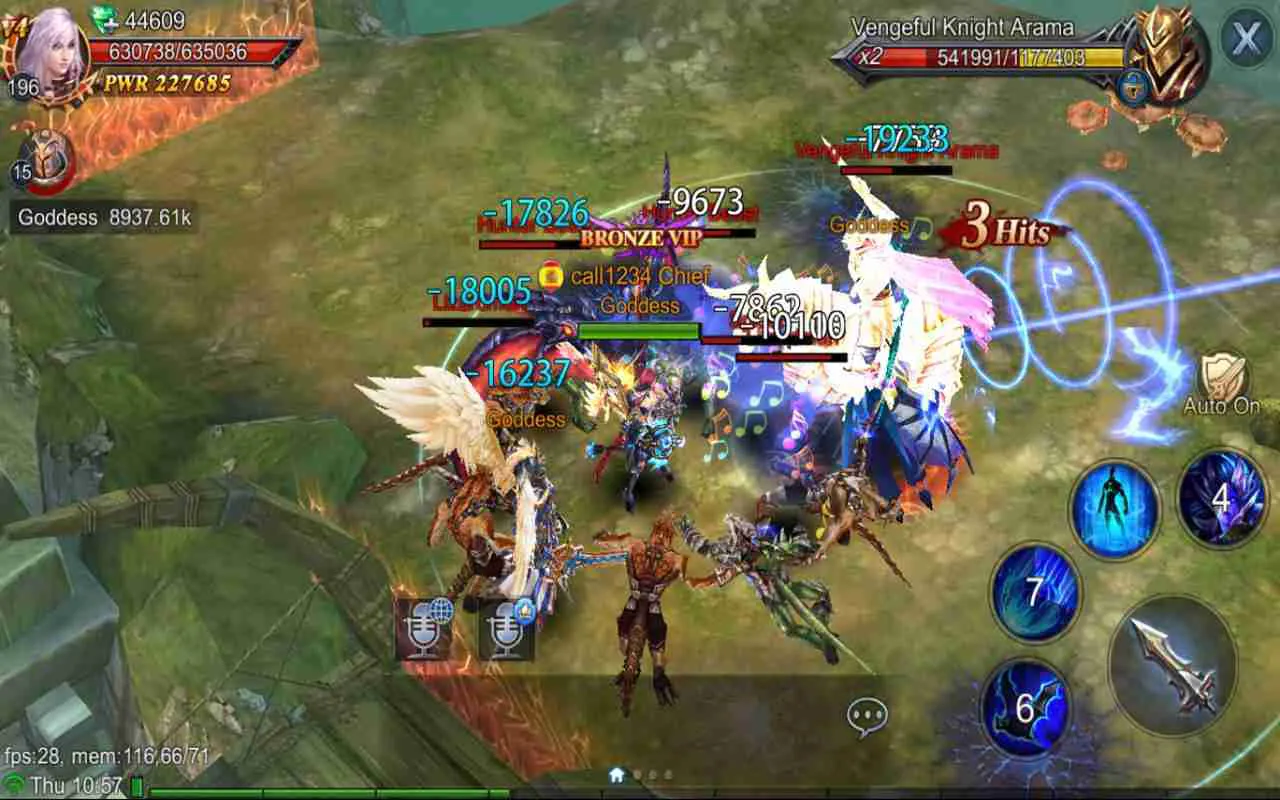 Ảnh 4 của Goddess: Primal Chaos Mod APK 1.120.031701 (Menu, God Mode, One HIT) Nhân vật anh hùng đối đầu với trùm trong một hầm ngục tối tăm của Goddess: Primal Chaos
