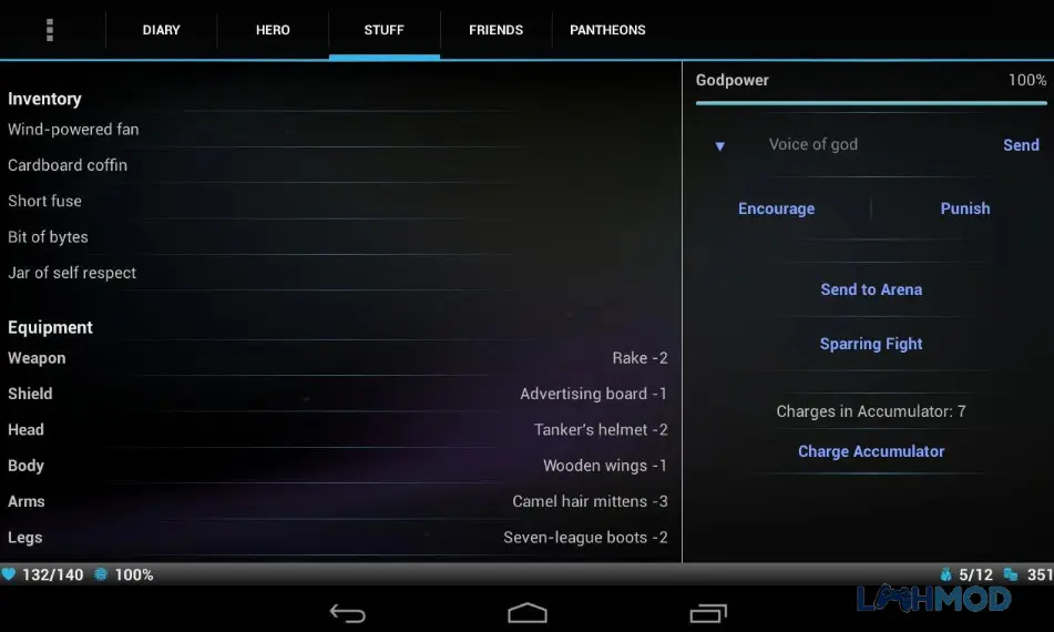 Ảnh 3 của Tải Godville Apk 8.4.4 cho Android iOs Cảnh anh hùng đang chiến đấu với quái vật trong Godville