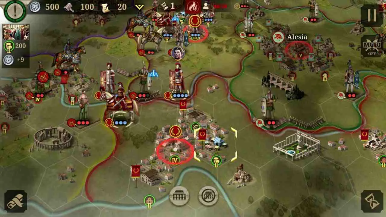 Ảnh 2 của Tải game Great Conqueror Mod APK 2.6.0 (Menu, Vô Hạn Tiền) Màn hình giao diện chiến đấu của Great Conqueror