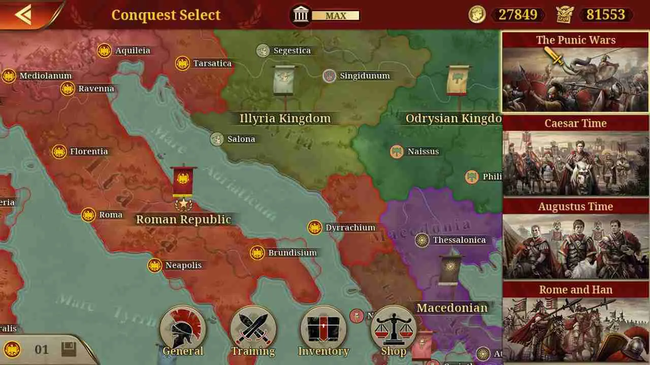 Ảnh 3 của Tải game Great Conqueror Mod APK 2.6.0 (Menu, Vô Hạn Tiền) Một phân cảnh chiến đấu của Great Conqueror
