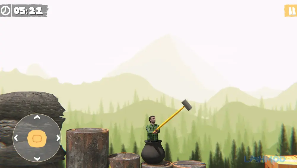 Ảnh 2 của Tải Hammer Climber Man Apk 2.7 cho Android iOs Nhân vật trong nồi đang leo núi với chiếc búa