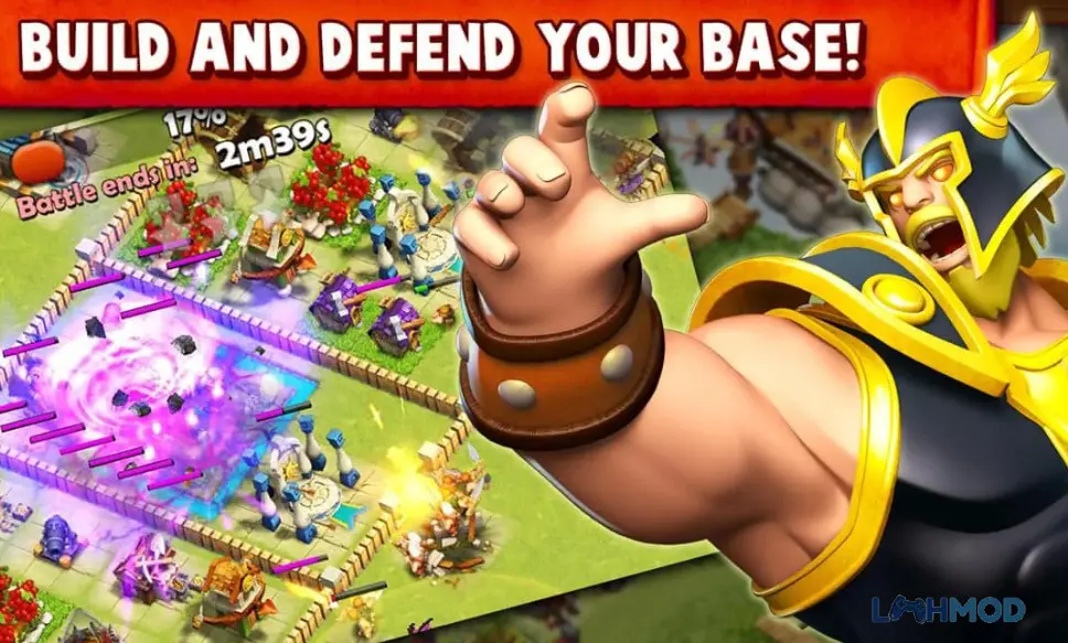 Ảnh 2 của Tải Hero Sky Epic Clash Apk 1.9.8 cho Android iOs Người chơi đang xây dựng và nâng cấp ngôi làng của mình trong game Hero Sky Epic Clash