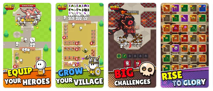 Ảnh 2 của Tải Hero Village Mod Apk 0.3 (Unlimited Gems) cho Android iOs Màn hình giao diện Hero Village Idle RPG
