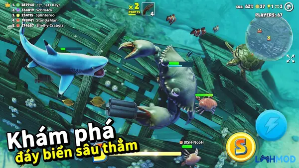 Ảnh 1 của Tải King of Crabs Mod Apk v1.21.0 (Menu, Mở Khóa Cua) Gameplay King of Crabs với nhiều cua chiến đấu