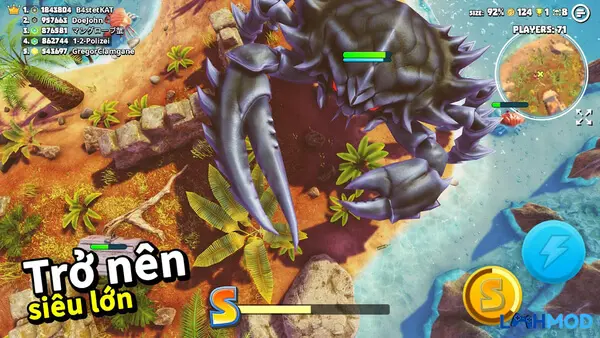 Ảnh 2 của Tải King of Crabs Mod Apk v1.21.0 (Menu, Mở Khóa Cua) Các loại cua đa dạng trong King of Crabs