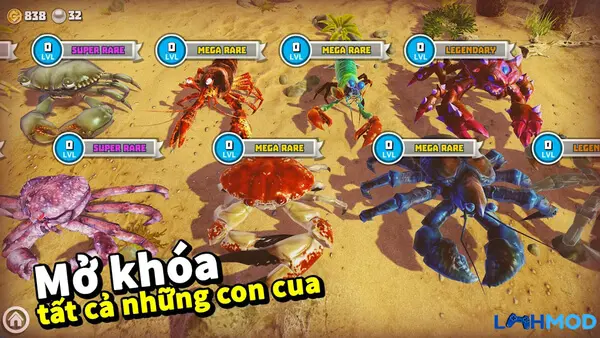 Ảnh 3 của Tải King of Crabs Mod Apk v1.21.0 (Menu, Mở Khóa Cua) Giao diện tính năng mod trong King of Crabs