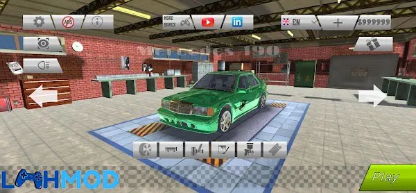 Ảnh 2 của Lada Car Drift Avtosh MOD APK 4.0.7 (Vô hạn tiền) Chiếc xe Lada đang thực hiện pha drift khói lốp trên đường