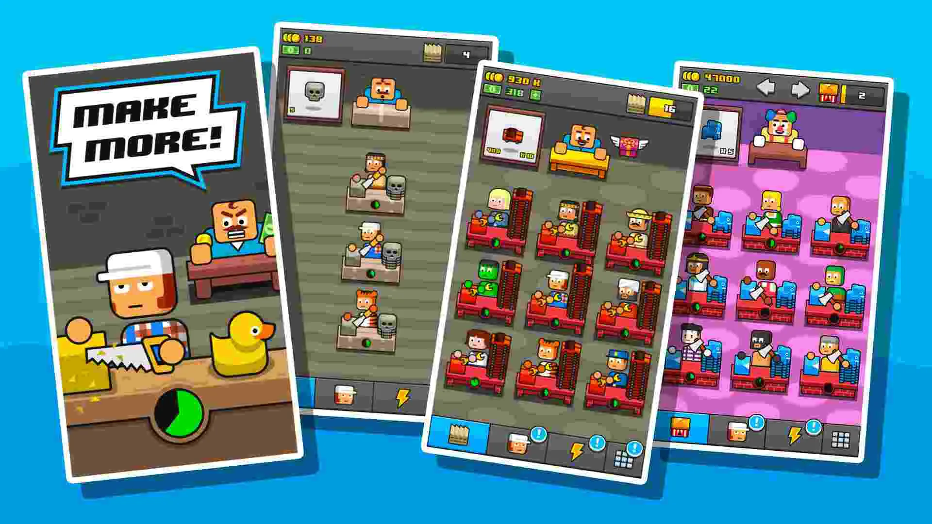 Ảnh 4 của Tải game Make More Mod APK 3.5.8 (Menu, Vô hạn tiền) Quá trình mở rộng nhà máy trong Make More Mod