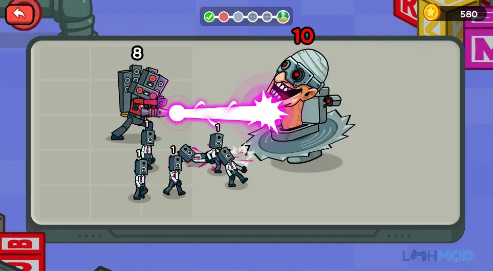 Ảnh 2 của Tải Merge War Monster Fight Apk 2.1.9 cho Android iOs Bảng điều khiển và các quái vật chờ hợp nhất trong Merge War Monster Fight