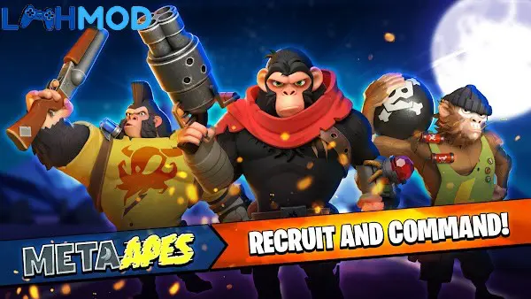 Ảnh 2 của Tải Meta Apes APK 0.66.0 cho Android iOS Giao diện thành phố Meta Apes với các công trình và đơn vị quân sự