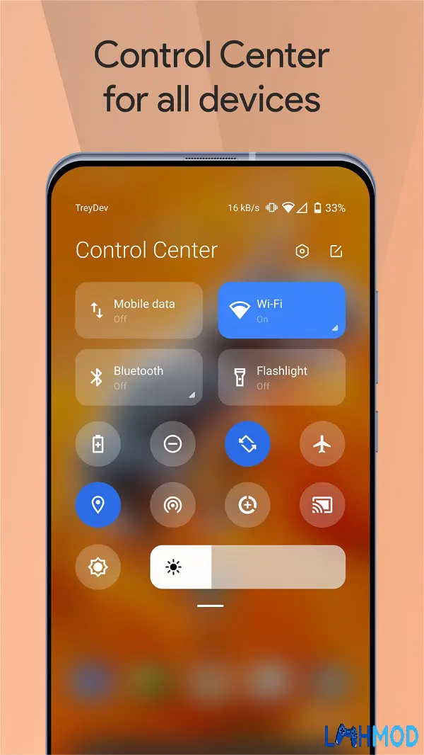 Ảnh 2 của Mi Control Center Mod Apk 18.4.4.1 (Mở khoá Pro) Cảnh trung tâm điều khiển tùy chỉnh với các biểu tượng màu sắc
