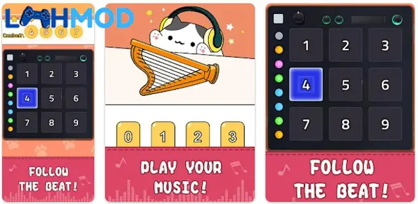 Ảnh 2 của Musicat! – Cat Music Game APK v1.4.8.0 cho Android iOS Các chú mèo trong Musicat! – Cat Music Game chơi nhạc cụ và nhảy múa