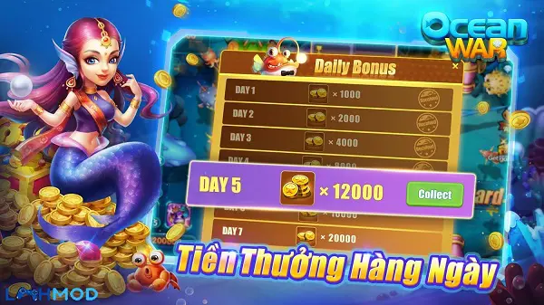 Ảnh 2 của Tải game Ocean War Apk 1.38 cho Android, IOS Một con boss cá mập lớn đang bơi lội trong game Ocean War, thể hiện độ khó của game