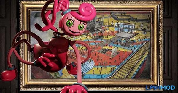 Ảnh 3 của Tải Poppy Playtime Chapter 2 MOD APK (Vô hạn tiền) 1.42 Mommy Long Legs rình rập người chơi trong Poppy Playtime Chapter 2