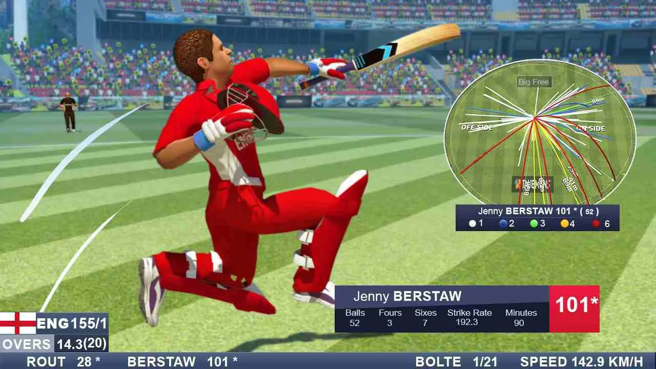 Ảnh 2 của Tải game Real Cricket 20 Mod APK 5.1 (Menu, Vô Hạn Tiền, Vé) Sân vận động bóng chày rực sáng trong đêm