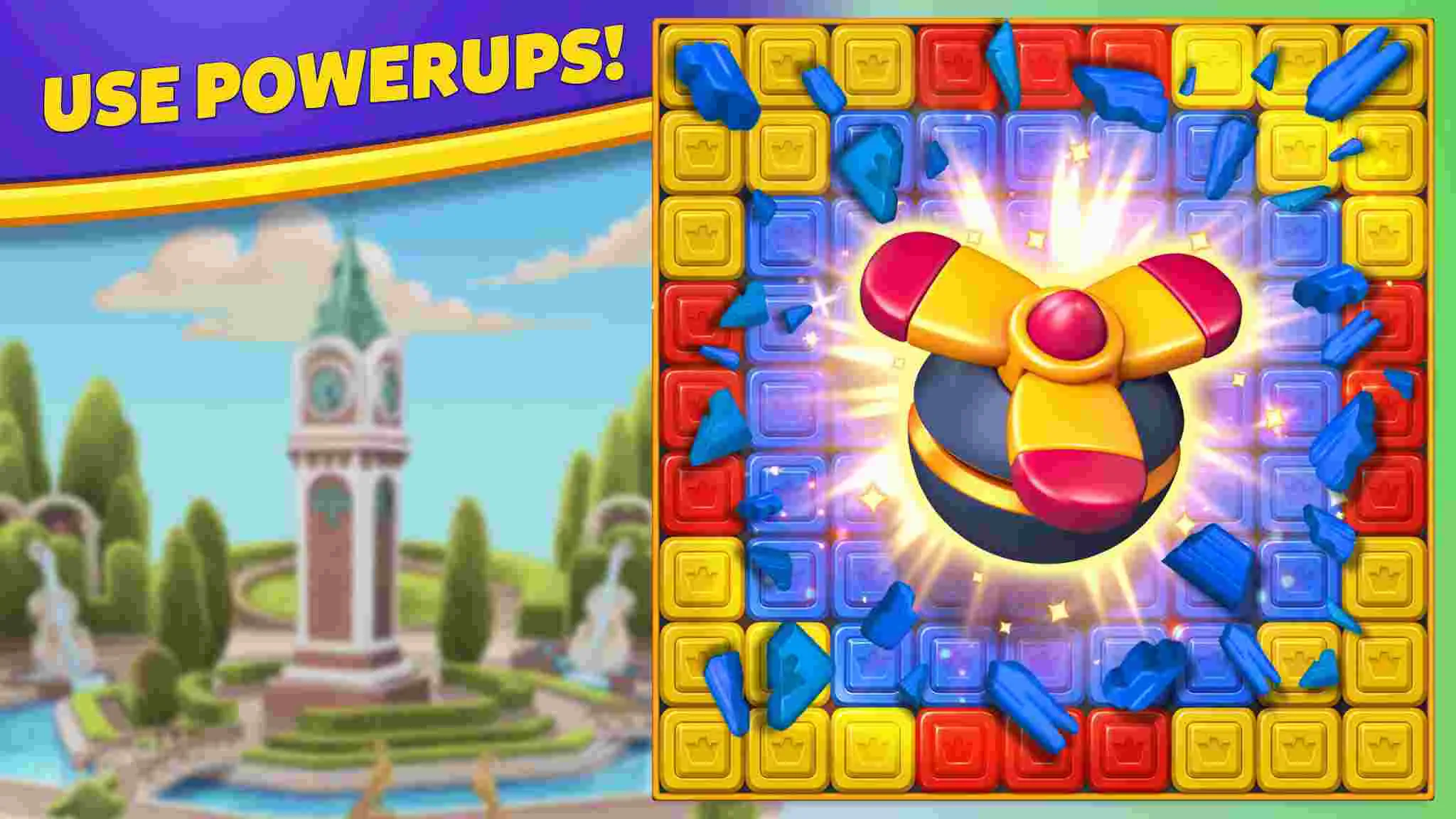 Ảnh 4 của Tải game Royal Match MOD APK v25234 (Vô Hạn Tiền) Một cảnh chơi giải đố khác với nhiều vật phẩm đặc biệt trong Royal Match Mod