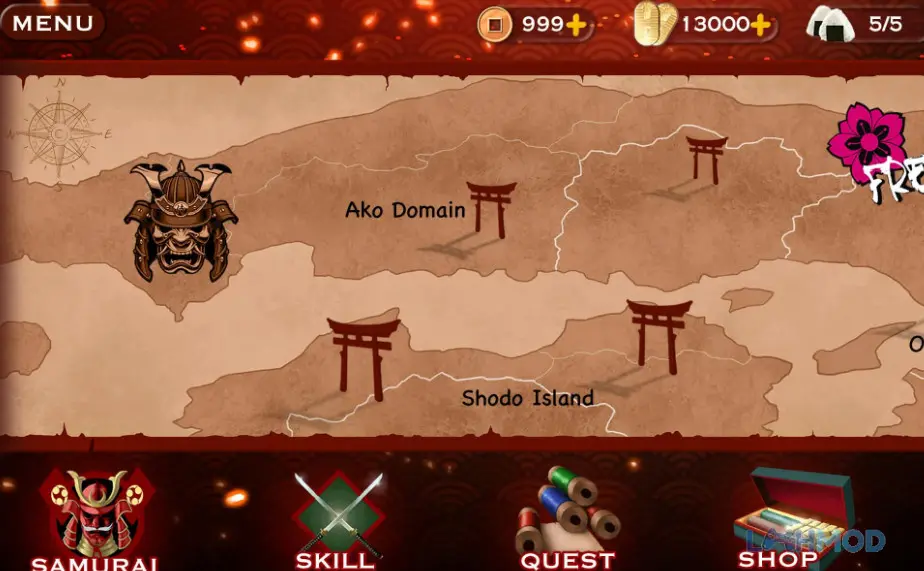 Ảnh 4 của Tải Samurai 3 Mod Apk 1.0.92 (Bất tử, onehit) cho Android iOs Cận cảnh nhân vật Samurai trong trận chiến