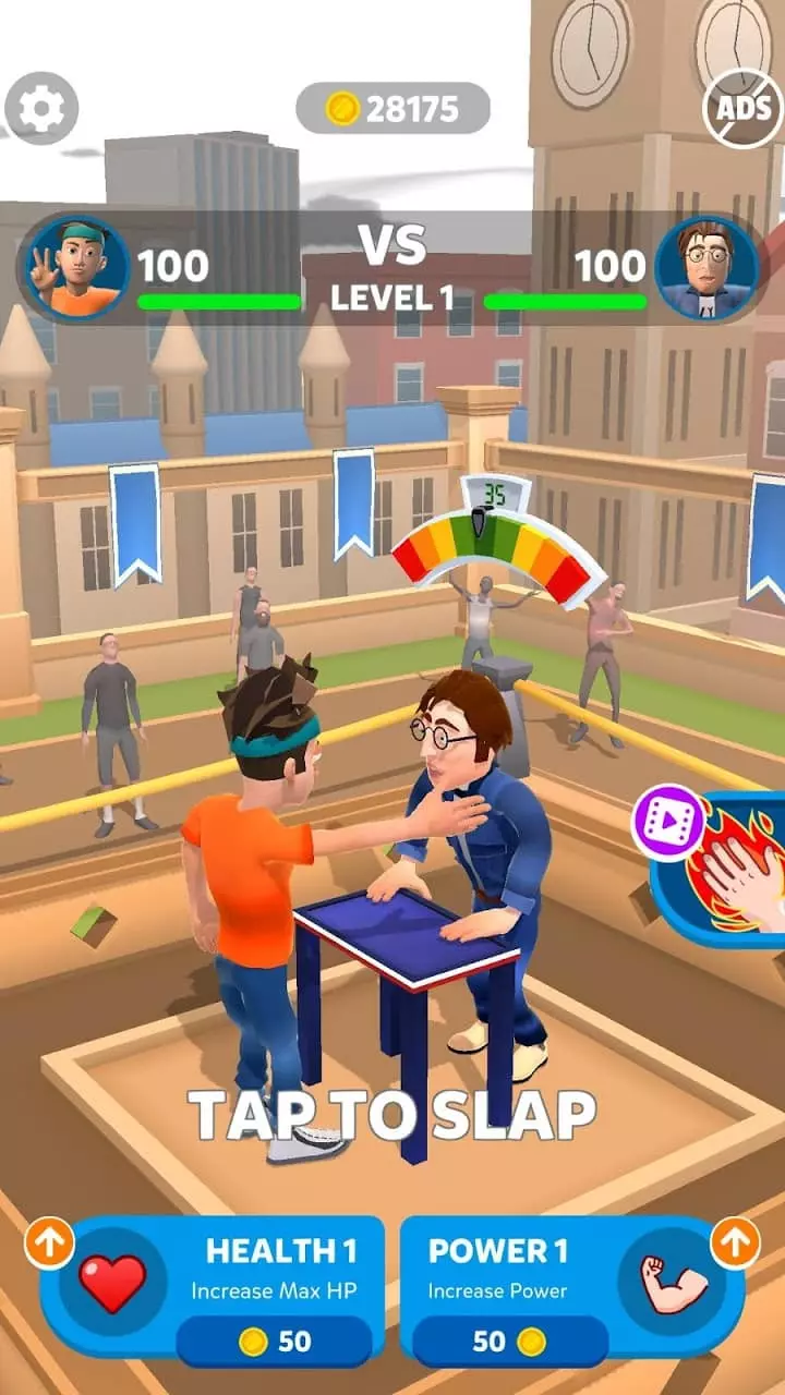 Ảnh 2 của Tải game Slap Kings Mod APK 1.4.1 (Vô hạn coins) Người chơi chuẩn bị tát đối thủ trong Slap Kings Mod