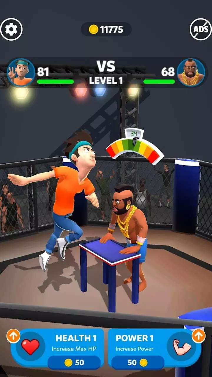 Ảnh 3 của Tải game Slap Kings Mod APK 1.4.1 (Vô hạn coins) Thanh đo lực tát trong Slap Kings Mod