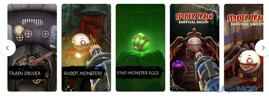 Ảnh 3 của Tải Spider Train Survival Shoot Apk 1.0.8 cho Android iOs Một cảnh tượng rùng rợn với bầy nhện khổng lồ tràn ngập môi trường game