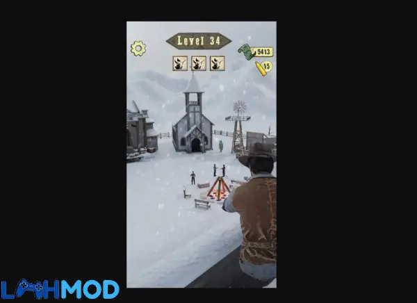 Ảnh 4 của Tải Wild West Sniper APK 1.0.14 cho Android iOS Một cảnh khác trong Wild West Sniper, hiển thị môi trường và nhân vật kẻ thù