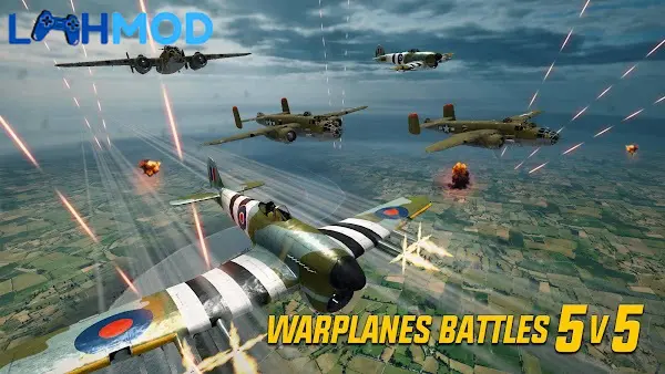 Ảnh 1 của Wings of Heroes MOD APK 1.0.0 (Vô hạn đạn) Android iOS Máy bay chiến đấu trong trận không chiến