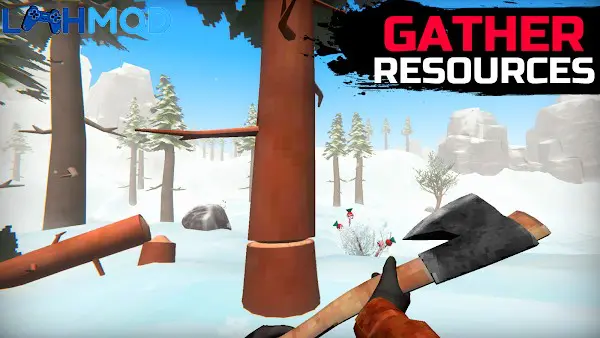Ảnh 4 của WinterCraft: Survival Forest MOD APK 0.0.42 (Vô hạn tiền) Giao diện sinh tồn với các vật phẩm và chỉ số người chơi